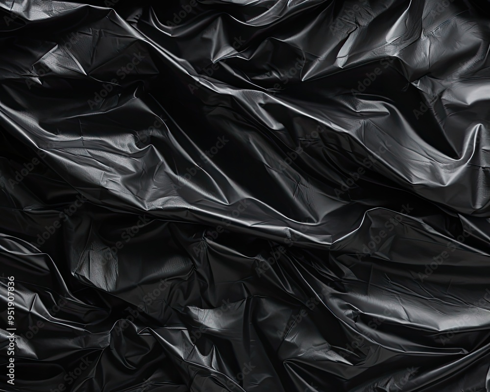 Wrinkled black plastic wrap texture background Wrinkled black plastic wrap texture background