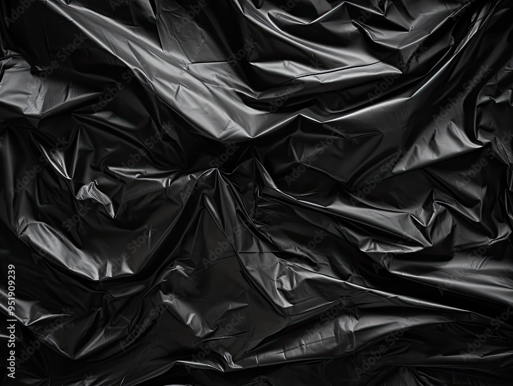 Wrinkled black plastic wrap texture background Wrinkled black plastic wrap texture background