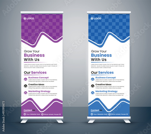 abstract watercolor standee roll up banner design.
Unique Modern roll up banner template, Standee template, X-banner Design template, Flag banner. Corporate roll up banner design template.