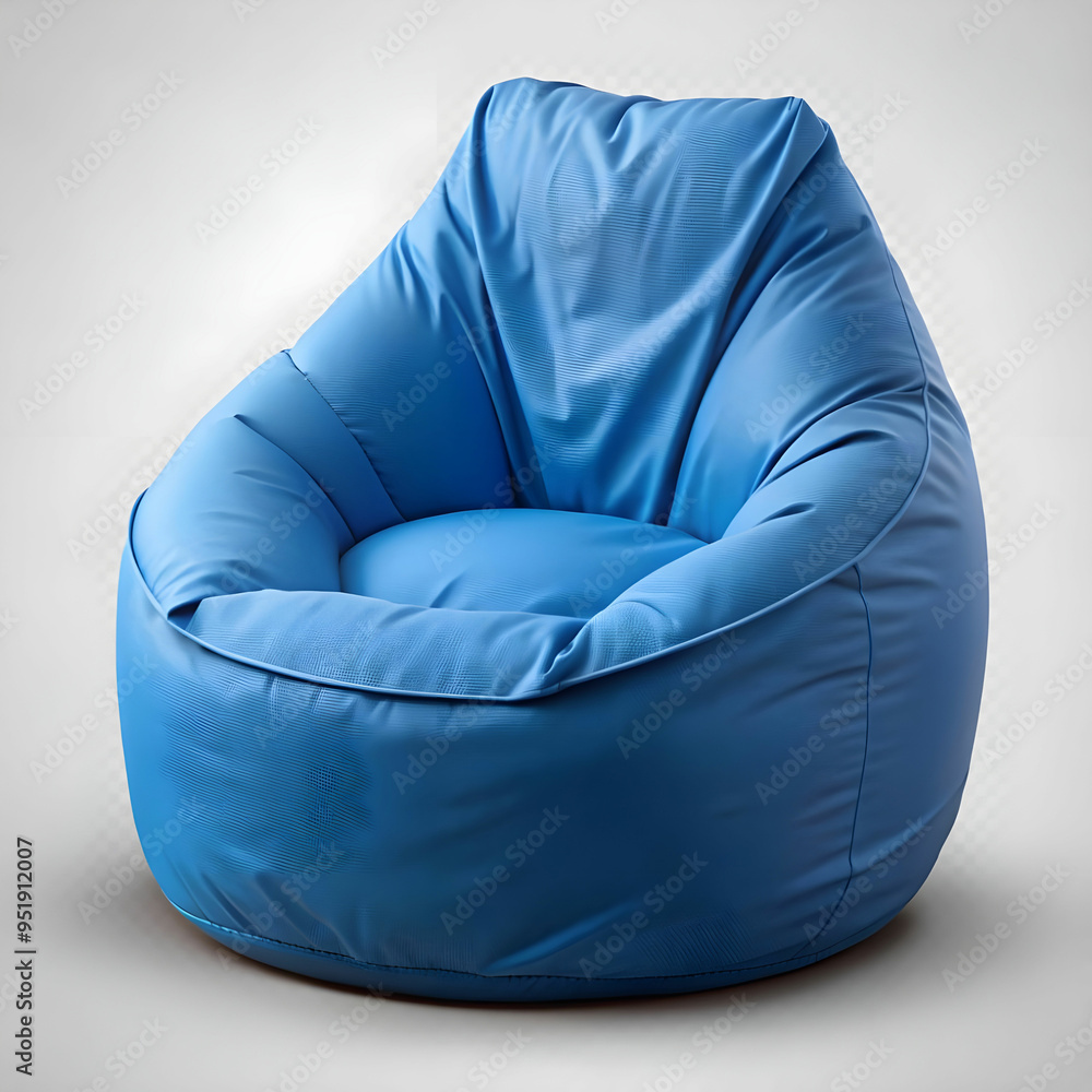 a blue soft bean bag armchair isolated on transparent a blue soft bean bag armchair isolated on transparent