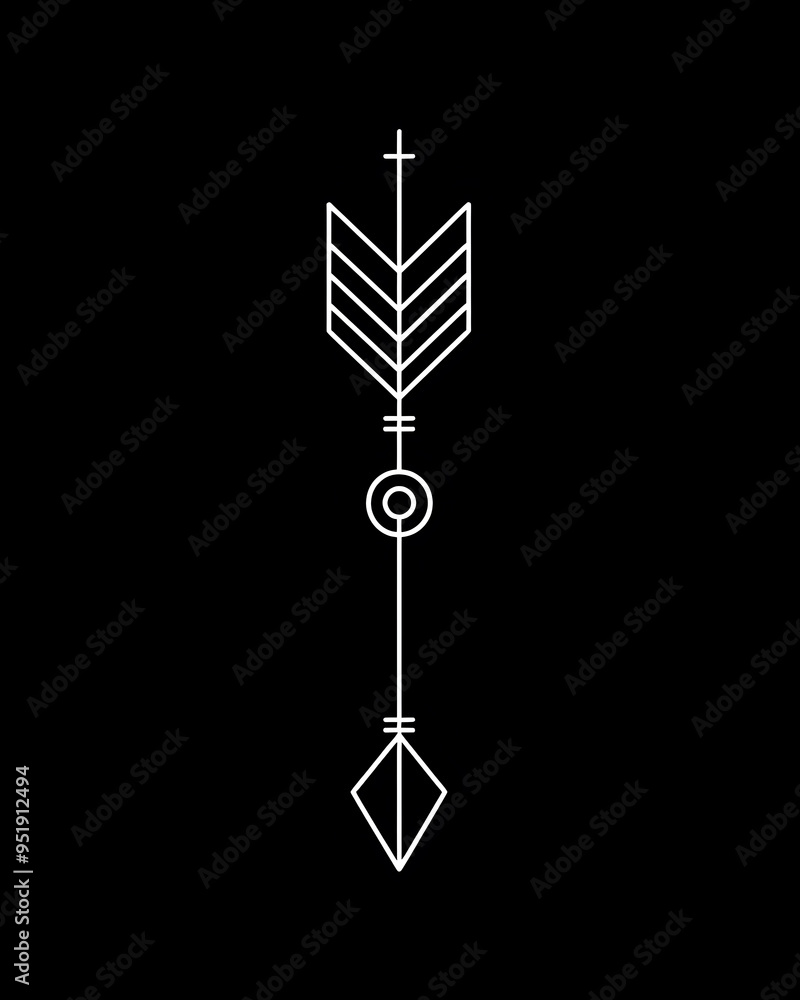 Fototapeta premium Arrow minimalist line art illustration