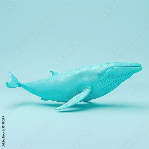 Medium shot of back view Shark, isolated on a light solid color background 