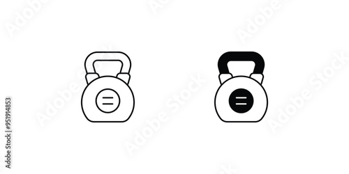 kettle bell set icon with white background vector stock illustration