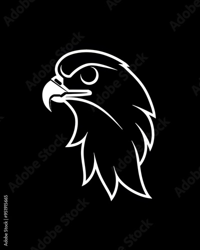 Falcon head minimalist line art illustration photo