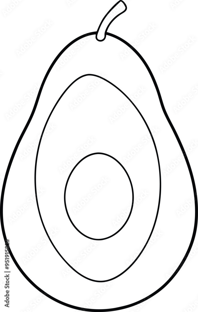 Minimalist avocado sketch with a single fluid line highlighting its distinctive shape and pit
Minimalist avocado sketch with a single fluid line highlighting its distinctive shape and pit