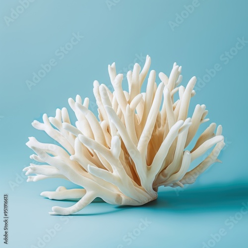 Medium shot of Staghorn Coral, isolated on a light solid color background 