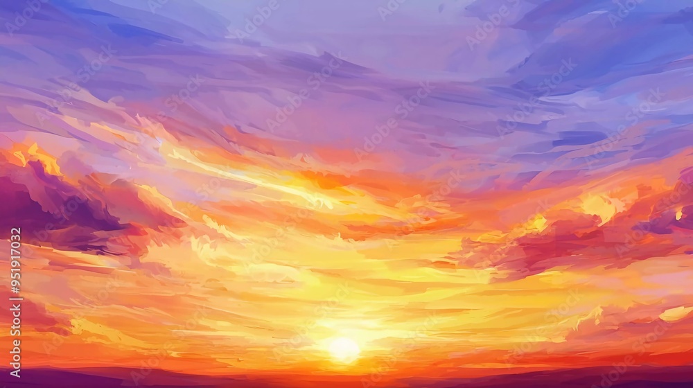 Obraz premium Summer sky background on beautiful sunset