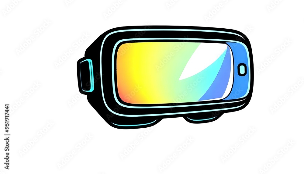 VR glasses icon drawing clipart isolated on a white background VR glasses icon drawing clipart isolated on a white background