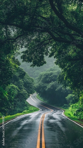 Rainy Tree Tunnel