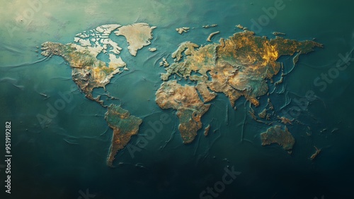 Global Map with CFC Sources, A world map highlighting major industrial regions & common household items as sources of CFCs, with a fading or damaged ozone layer illustrated above, World Ozone Day