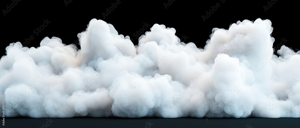 Fluffy White Clouds Against a Dark Background, a serene depiction of soft, billowing cloud formations creating a sense of calm and wonder in an ethereal atmosphere Fluffy White Clouds Against a Dark Background, a serene depiction of soft, billowing cloud formations creating a sense of calm and wonder in an ethereal atmosphere