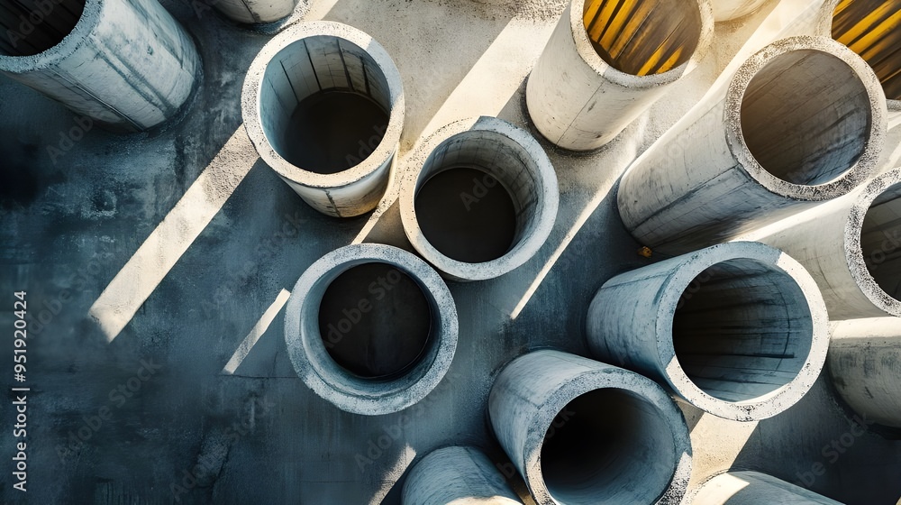 Concrete Pipes Abstract Pattern Construction Material. Concrete Pipes Abstract Pattern Construction Material.