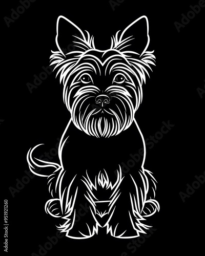Wallpaper Mural Yorkshire Terrier minimalist line art illustration Torontodigital.ca