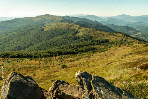 Fototapeta Naklejka Na Ścianę i Meble -  Beieszczady Mountains in late summer. Wildderness of polish mountains landscape