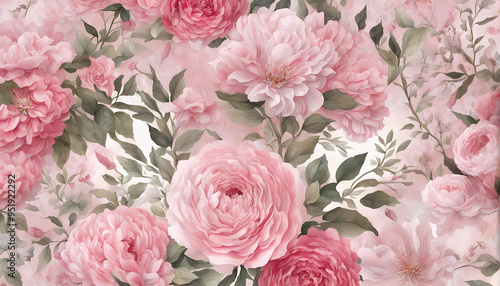 Wallpaper Mural pink roses background Torontodigital.ca