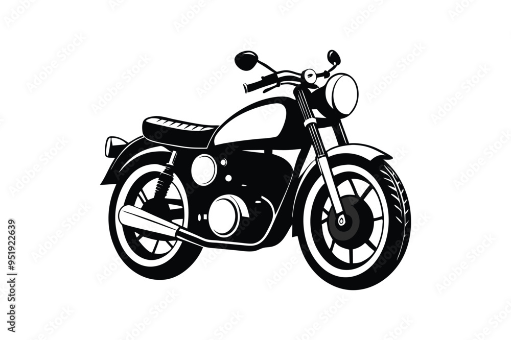 Fototapeta premium Motorbike silhouette vector illustration, Motorbike silhouette vector, Motorbike silhouette line art, Motorbike silhouette image