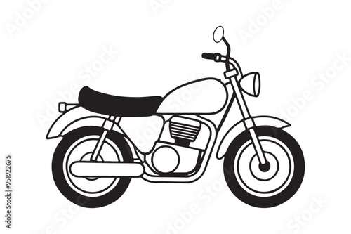 Motorbike silhouette vector illustration, Motorbike silhouette vector, Motorbike silhouette line art, Motorbike silhouette image