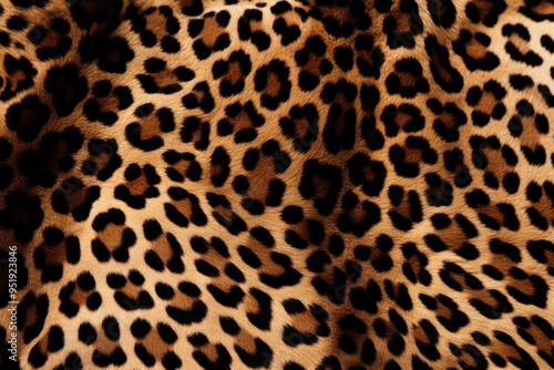 Leopard jaguar skin close-up texture flat lay background