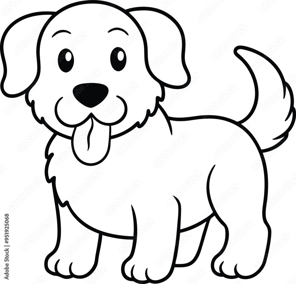 Playful dog illustration with a happy expression waiting for colorful art
Playful dog illustration with a happy expression waiting for colorful art
