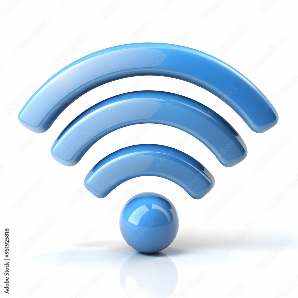 a 3d representation of WIFI waves isolated on white background a 3d representation of WIFI waves isolated on white background