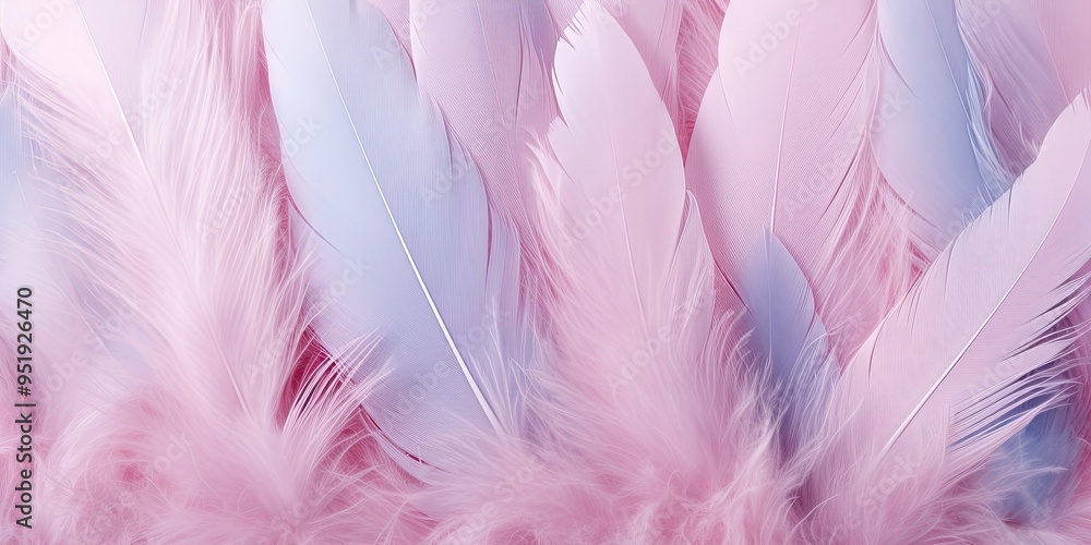 Fototapeta premium Soft feather close-up texture flat lay background