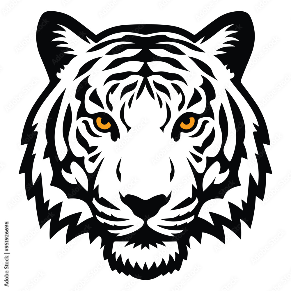 A tiger head icon silhouette vector art illustration A tiger head icon silhouette vector art illustration