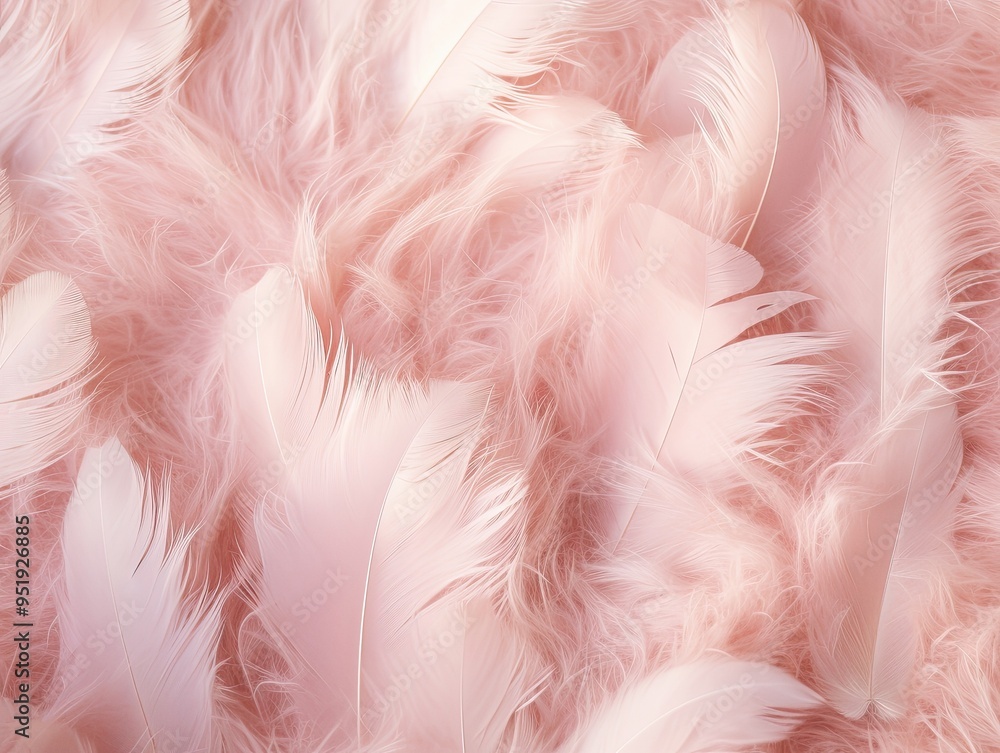 Fototapeta premium Soft feather close-up texture flat lay background