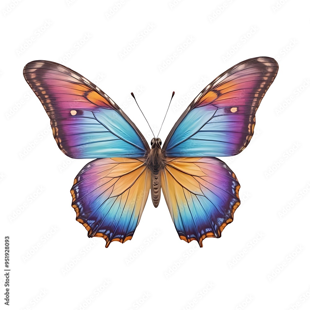 Obraz premium Colorful butterfly, isolated on white background.