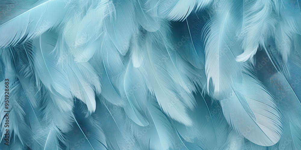Fototapeta premium Soft feather close-up texture flat lay background