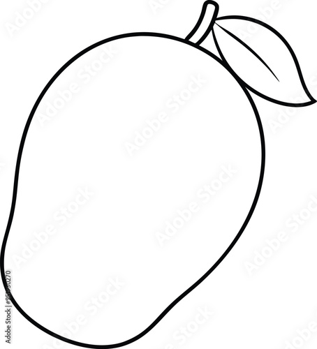 Simple mango outline showing its full shape clean and clear
