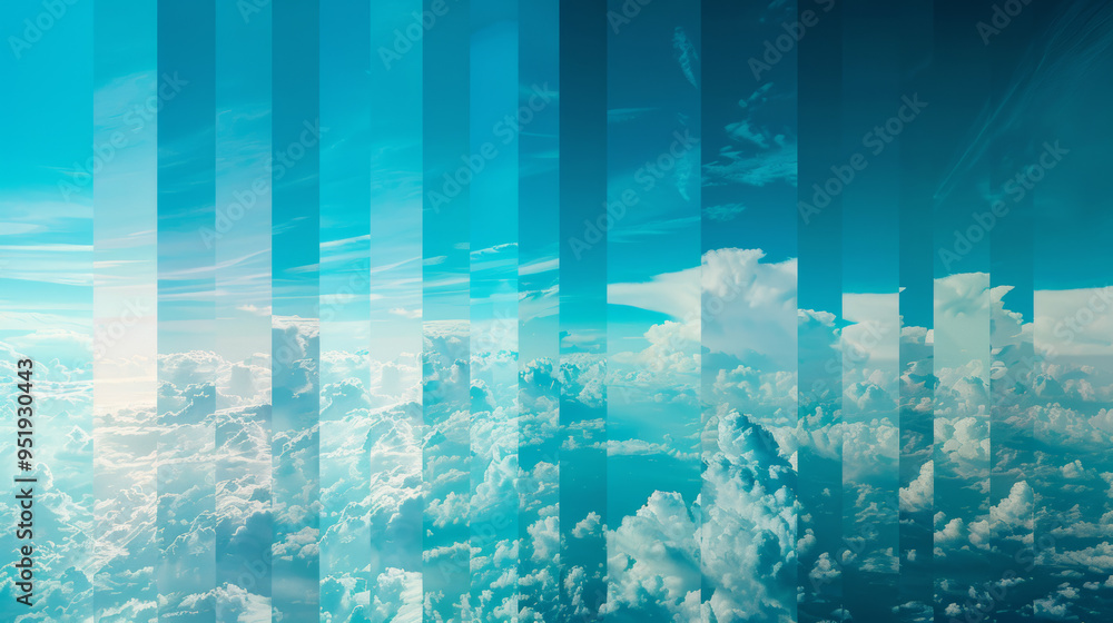 Artistic Vertical Collage of Sky Scenes Featuring Varied Cloud Patterns and Blue Horizons, Showcasing Fluffy Clouds to Deep Blue Skies with Contrasting Light and Dark Areas Artistic Vertical Collage of Sky Scenes Featuring Varied Cloud Patterns and Blue Horizons, Showcasing Fluffy Clouds to Deep Blue Skies with Contrasting Light and Dark Areas