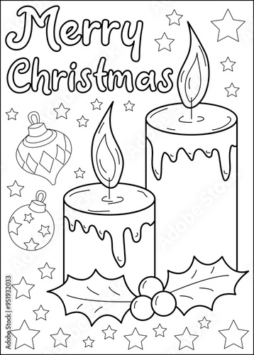 candles coloring book page