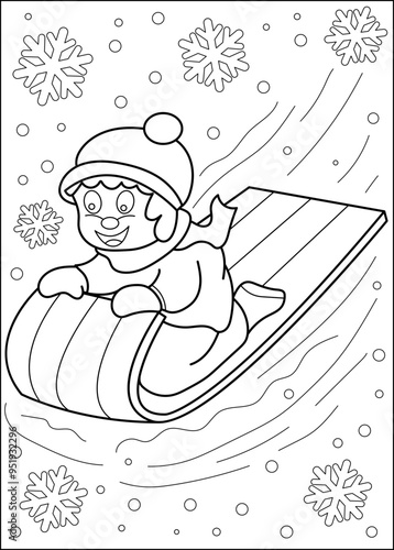 sledge coloring book page
