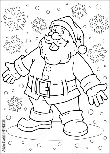 santa coloring book page