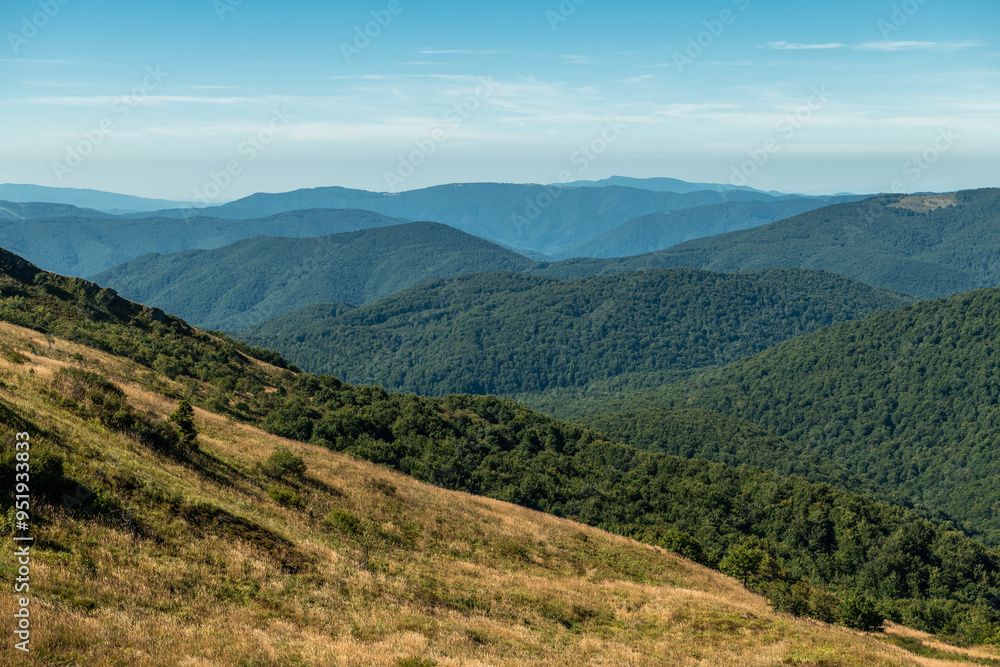 Beieszczady Mountains in late summer. Wildderness of polish mountains landscape Beieszczady Mountains in late summer. Wildderness of polish mountains landscape
