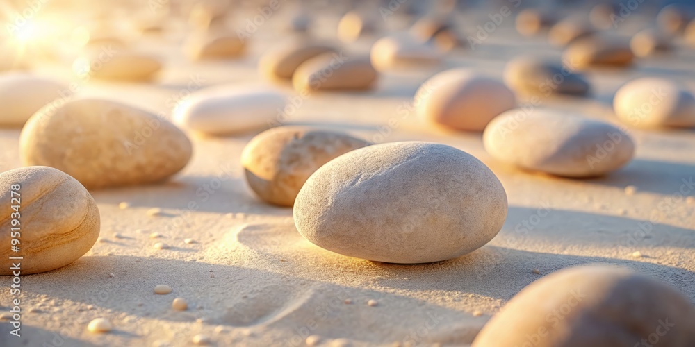 Weathered pebbles on creamy limestone, soft morning light, subtle shadows, organic seamless blend, dreamy ambiance, earthy tones, natural curves, abstraction, ethereal atmosphere, timeless essence Weathered pebbles on creamy limestone, soft morning light, subtle shadows, organic seamless blend, dreamy ambiance, earthy tones, natural curves, abstraction, ethereal atmosphere, timeless essence