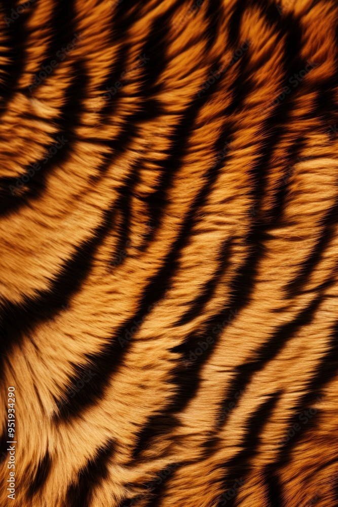 Fototapeta premium Tiger skin close-up texture flat lay background