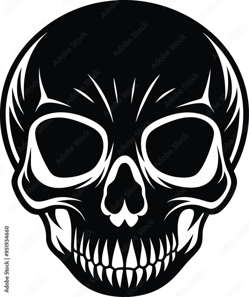 Obraz premium Striking minimal skull silhouette brings a touch of sophistication to any design 
