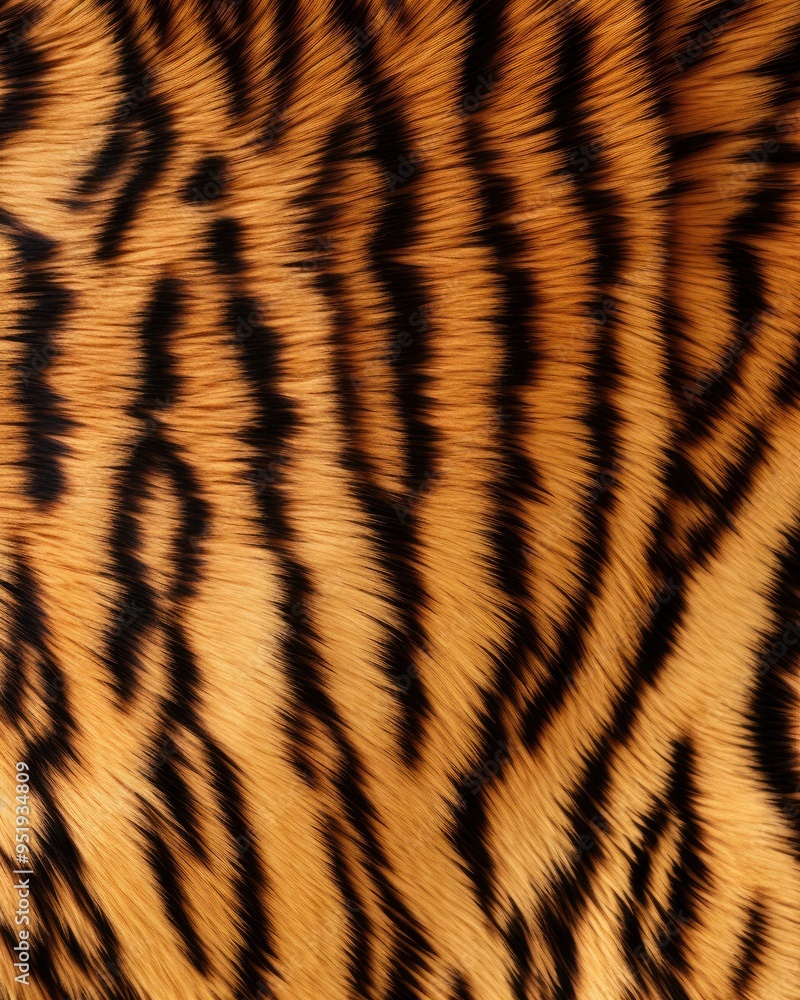 Fototapeta premium Tiger skin close-up texture flat lay background