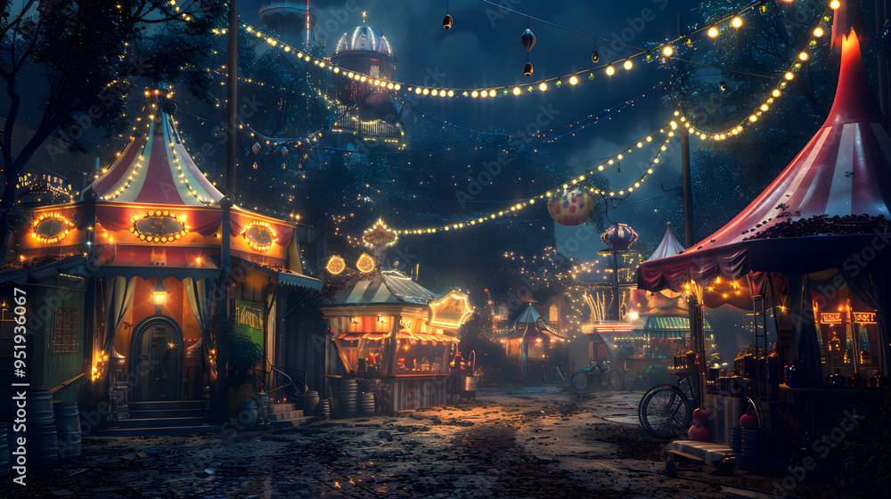 Fototapeta premium a fairytale circus in the dark