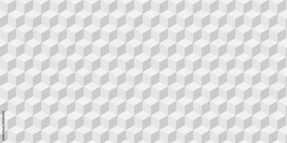 Seamless vector cube triangle geometric tile mosaic wall grid retro digital hexagon technology wallpaper background. white and gray block cube structure backdrop square triangle texture vintage design Seamless vector cube triangle geometric tile mosaic wall grid retro digital hexagon technology wallpaper background. white and gray block cube structure backdrop square triangle texture vintage design