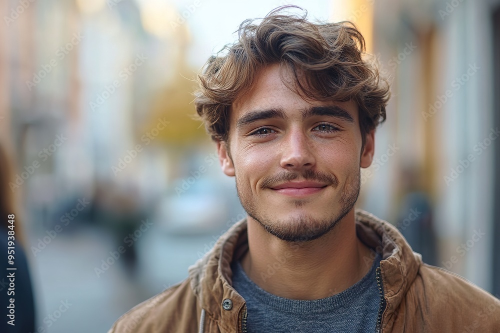 Bright and Cheerful Young Man in a Handsome Headshot Portrait Bright and Cheerful Young Man in a Handsome Headshot Portrait