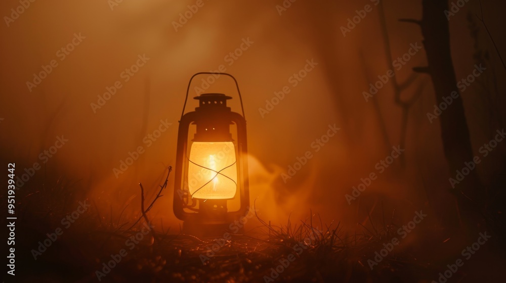Mystic Lantern Light in Moody Fog Mystic Lantern Light in Moody Fog