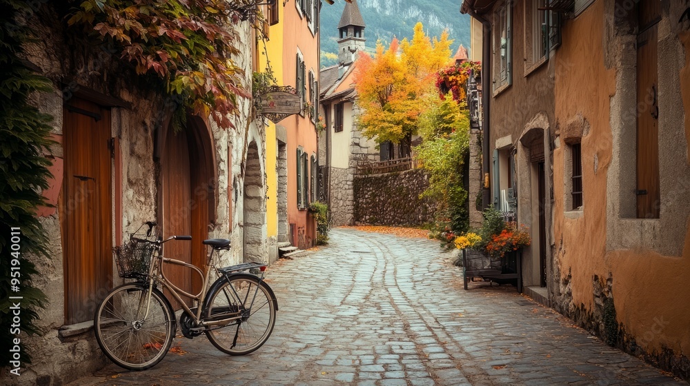 France's Annecy buildings, bicycle-friendly European streets, and European old town architecture