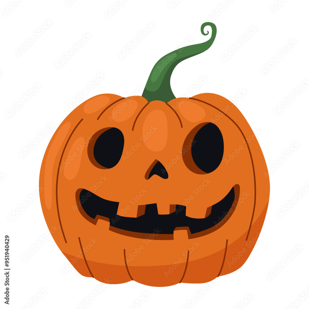 Jack-o-lantern. Halloween carved pumpkin with smile. Vector illustration isolated on white. Orange pumpkin. Jack-o-lantern. Halloween carved pumpkin with smile. Vector illustration isolated on white. Orange pumpkin.