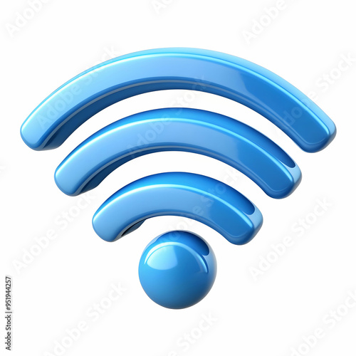 a 3d representation of WIFI waves isolated on white background