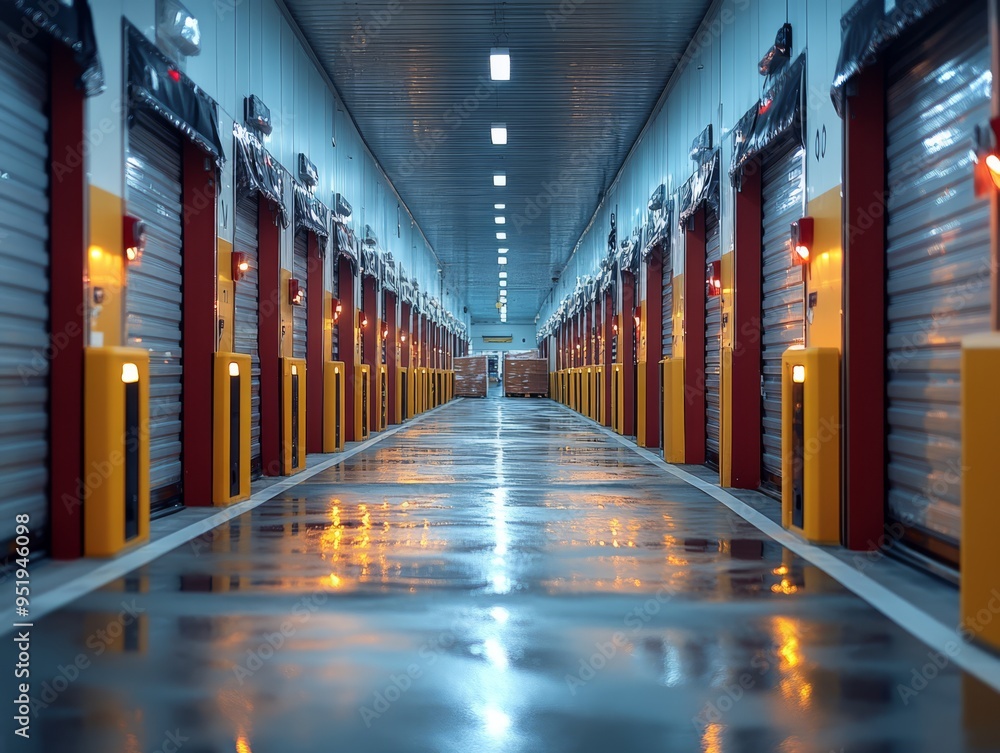 Fototapeta premium Mobile warehouses. 