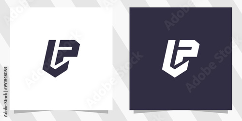 letter lp pl logo design vector