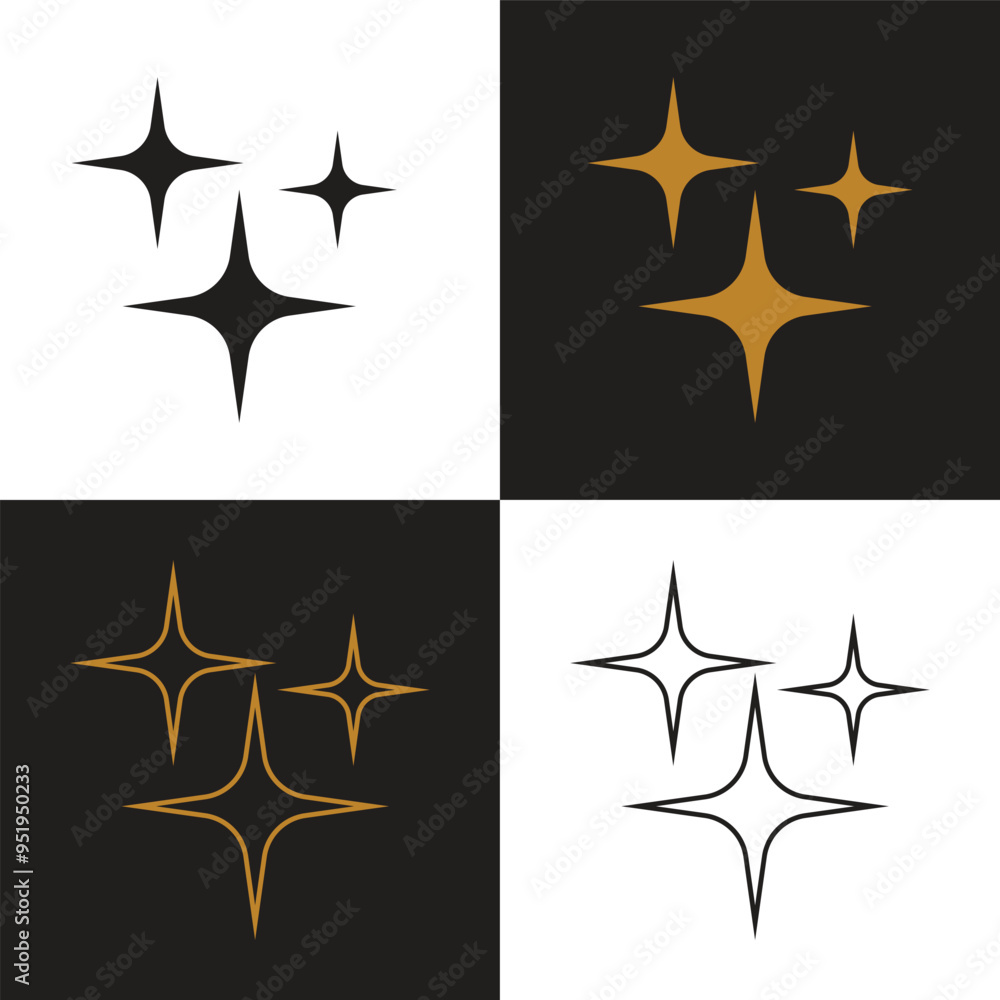 Collection of star icon vector illustrations in modern simple flat style Collection of star icon vector illustrations in modern simple flat style