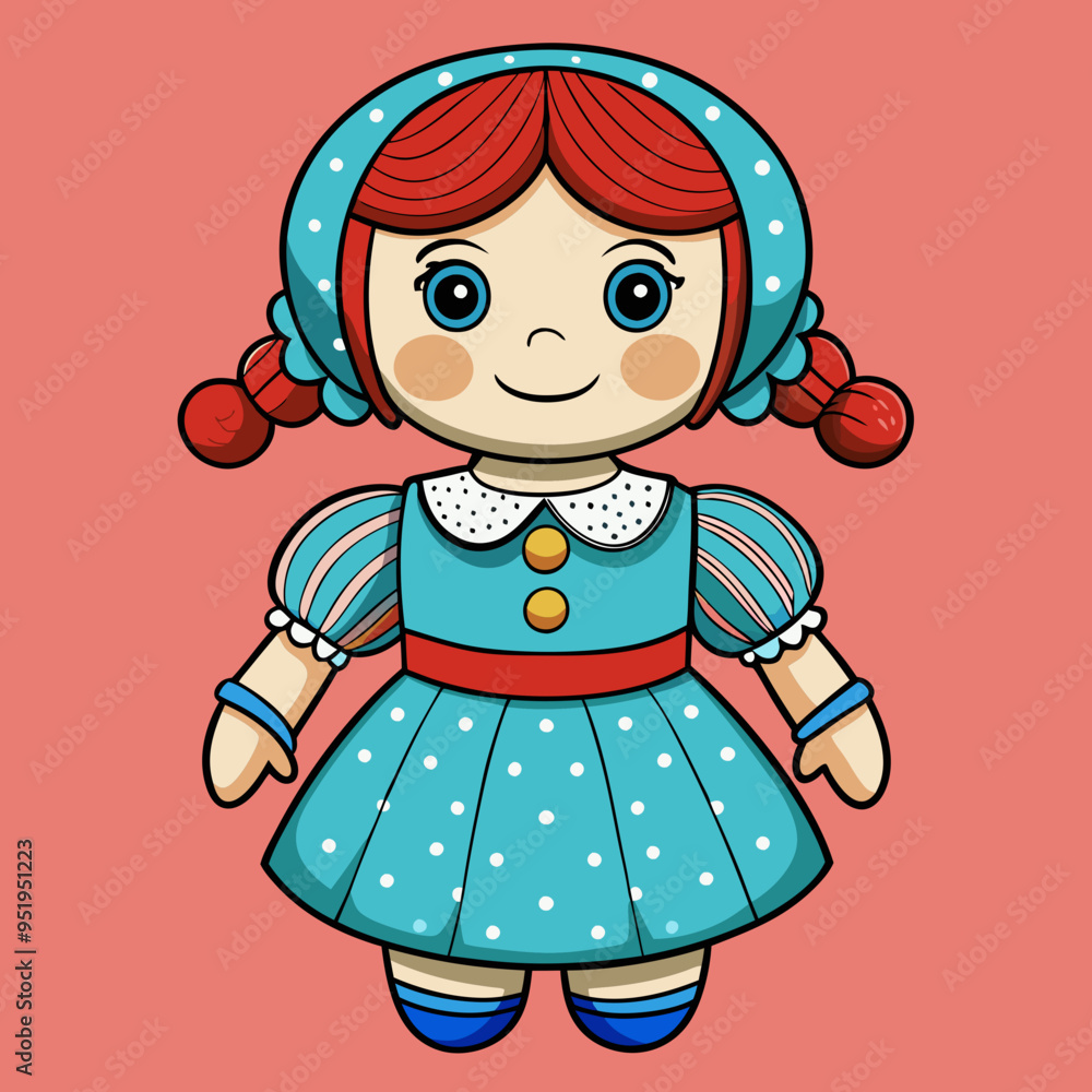little girl doll vector illustration little girl doll vector illustration